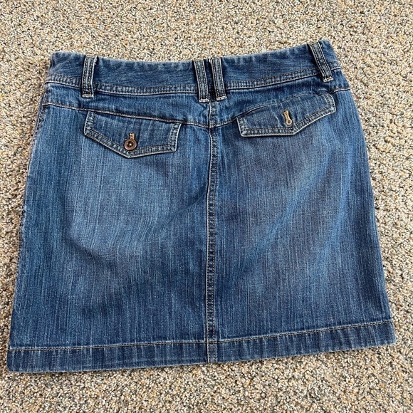Ann Taylor Loft Factory Denim Mini Skirt Women's Size 4 Jean Straight Pencil - Picture 3 of 7